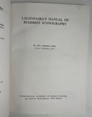Lalitavajra's Manual of Buddhist Iconography