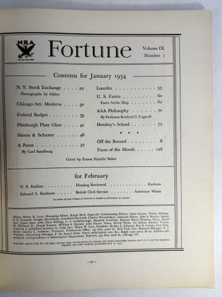 Fortune magazine, January 1934: Vol. IX, No. 1