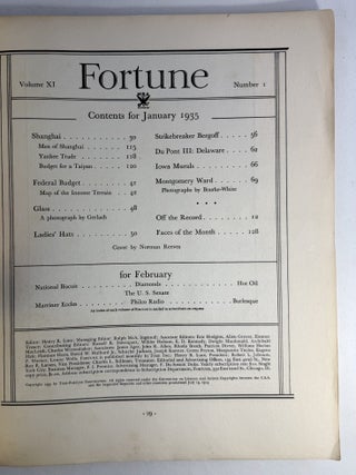 Fortune magazine, January 1935: Vol. XI, No. 1