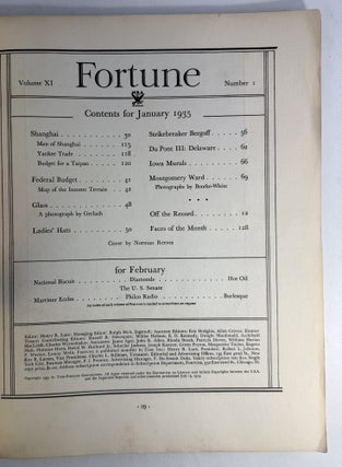 Fortune magazine, January 1935: Vol. XI, No. 1
