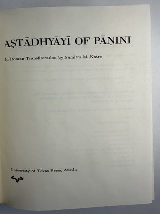 Aṣṭādhyāyī of Pāṇini