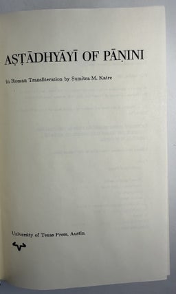 Aṣṭādhyāyī of Pāṇini