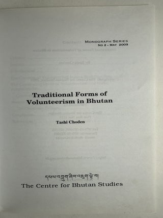 Traditional forms of volunteerism in Bhutan