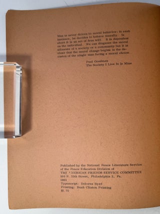 Teaching about peace issues: a peace education study kit issued by the National Peace Literature Service of the Peace Education Division of the American Friends Service Committee