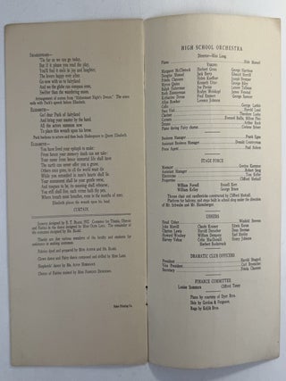 Pageant of the plays of William Shakespeare, A: arranged and directed by Miss Helen Austin presented by the Central High School Dramatic Club St. Paul, Minnesota April 7th and 8th, 1916