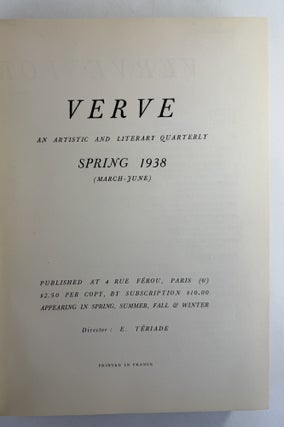 Verve: an artistic and literary quarterly: volume 1, nos. 2-3-4