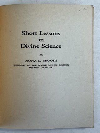 Short lessons in divine science