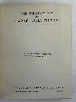 Philosophy of Swami Rama Tirtha, The