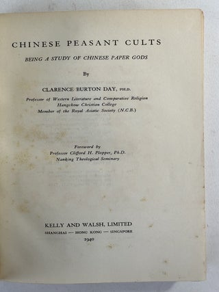 Chinese peasant cults: being a study of Chinese paper gods