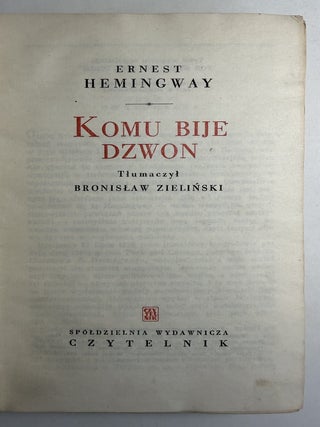 Komu Bije Dzwon [= For Whom the Bell Tolls]