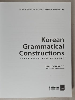 Korean grammatical constructions: their form and meaning