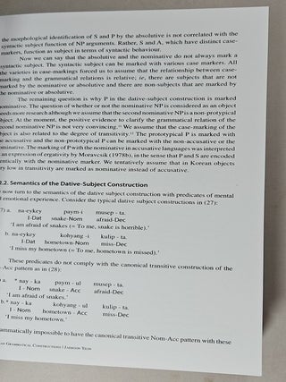 Korean grammatical constructions: their form and meaning
