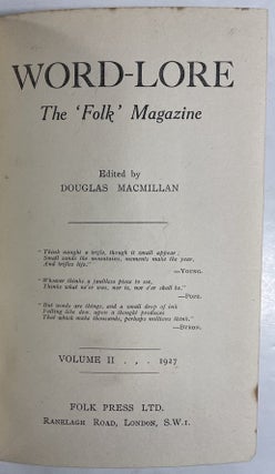 Word-Lore: the 'Folk' Magazine