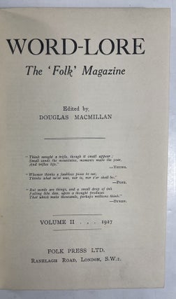 Word-Lore: the 'Folk' Magazine